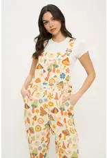 SM Wardrobe Colorful Floral Mushroom Print Overalls