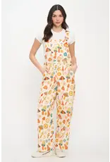 SM Wardrobe Colorful Floral Mushroom Print Overalls
