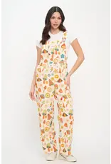 SM Wardrobe Colorful Floral Mushroom Print Overalls
