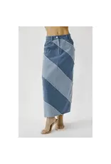 Storia Diagonal Block Denim Skirt