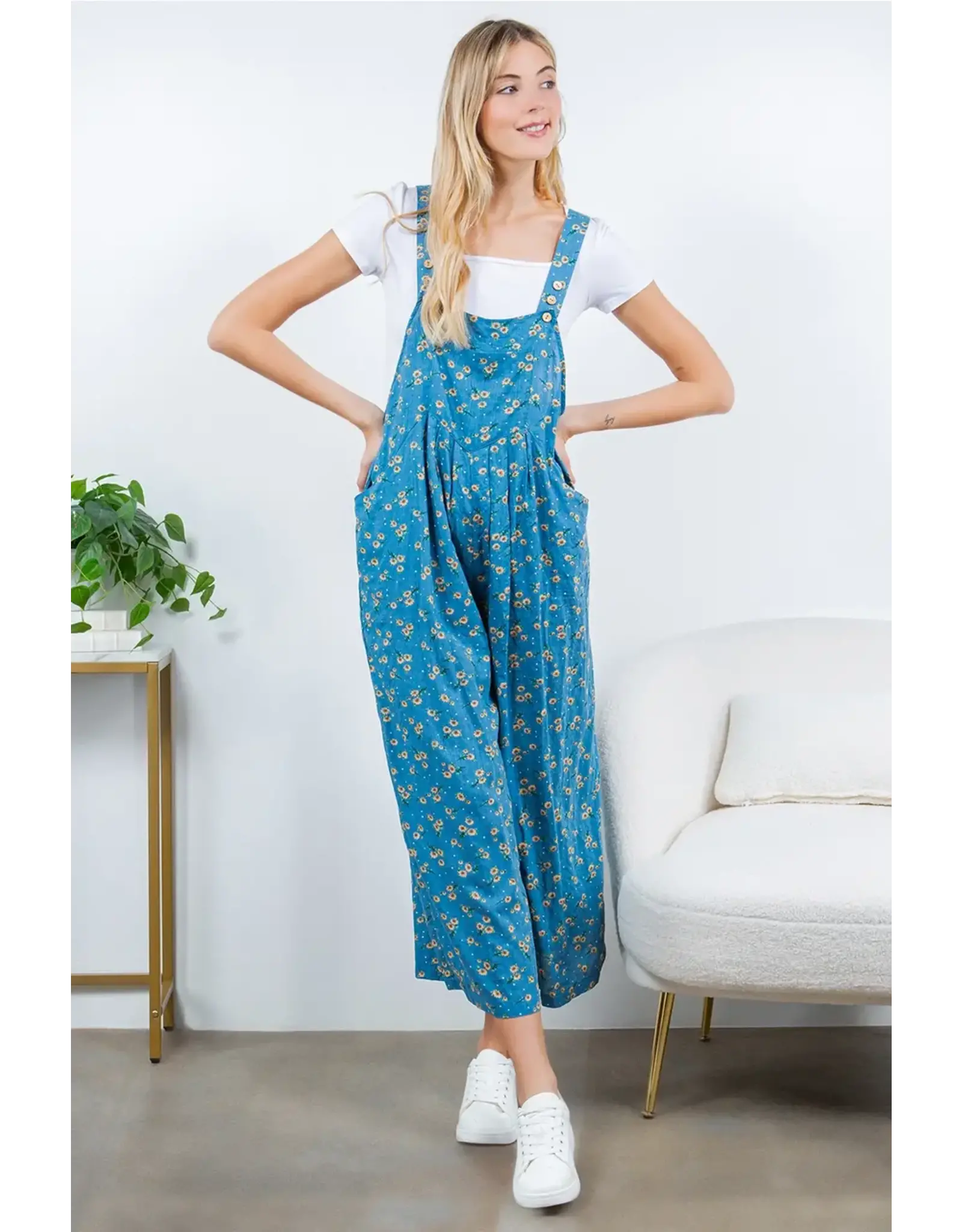 LA Soul Floral Print Overalls