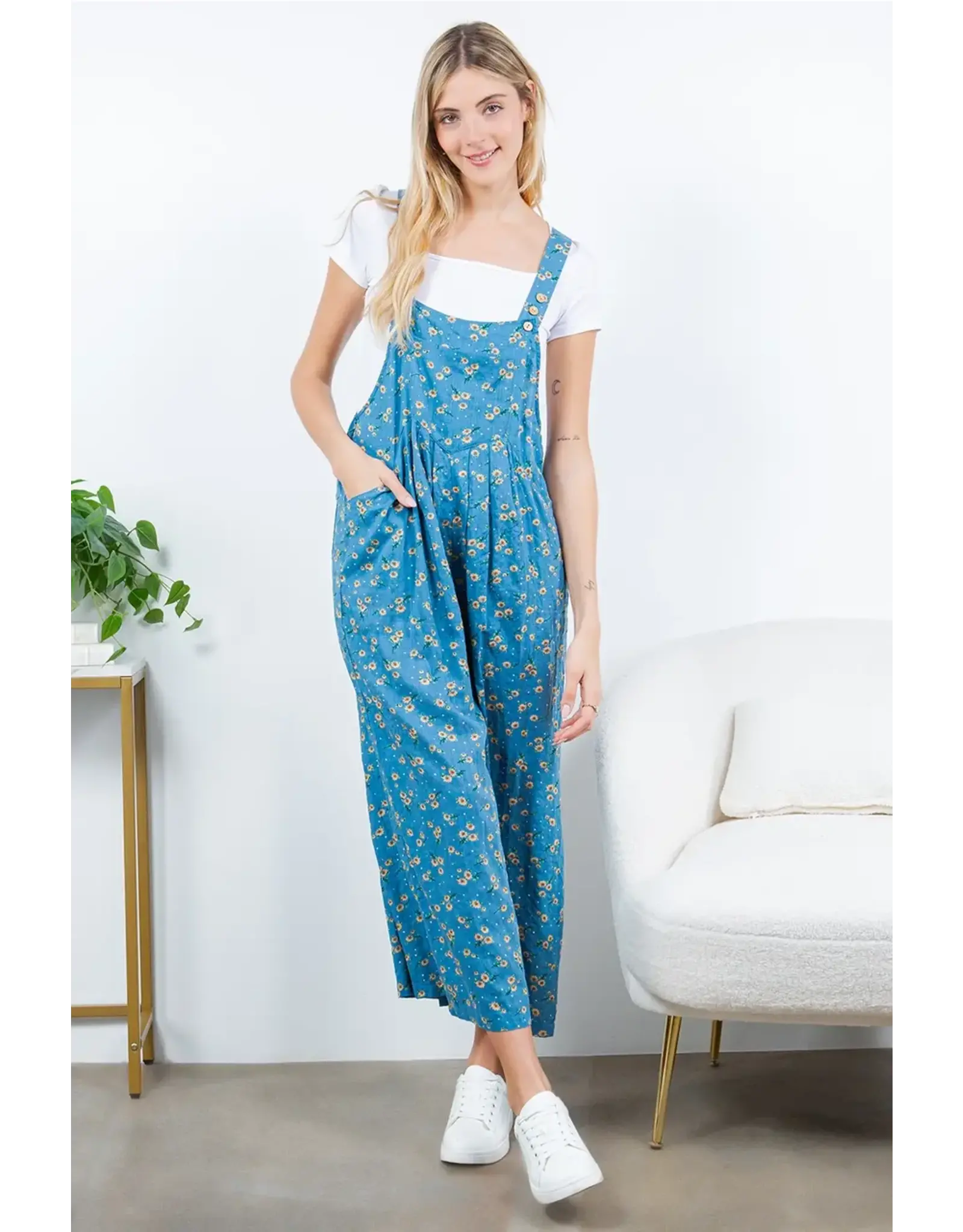 LA Soul Floral Print Overalls