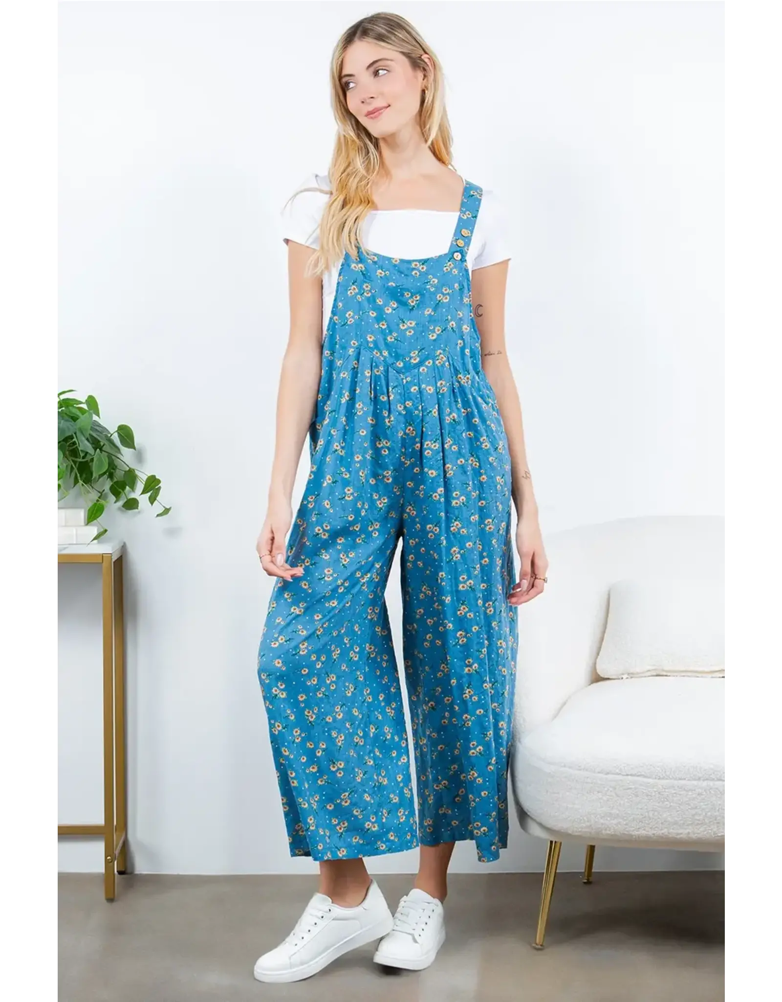 LA Soul Floral Print Overalls