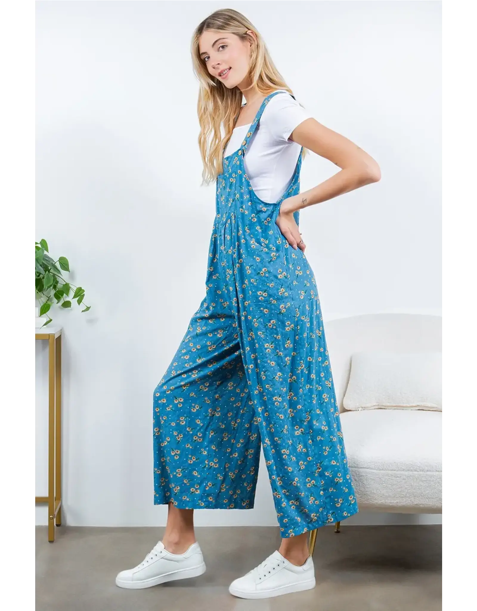 LA Soul Floral Print Overalls