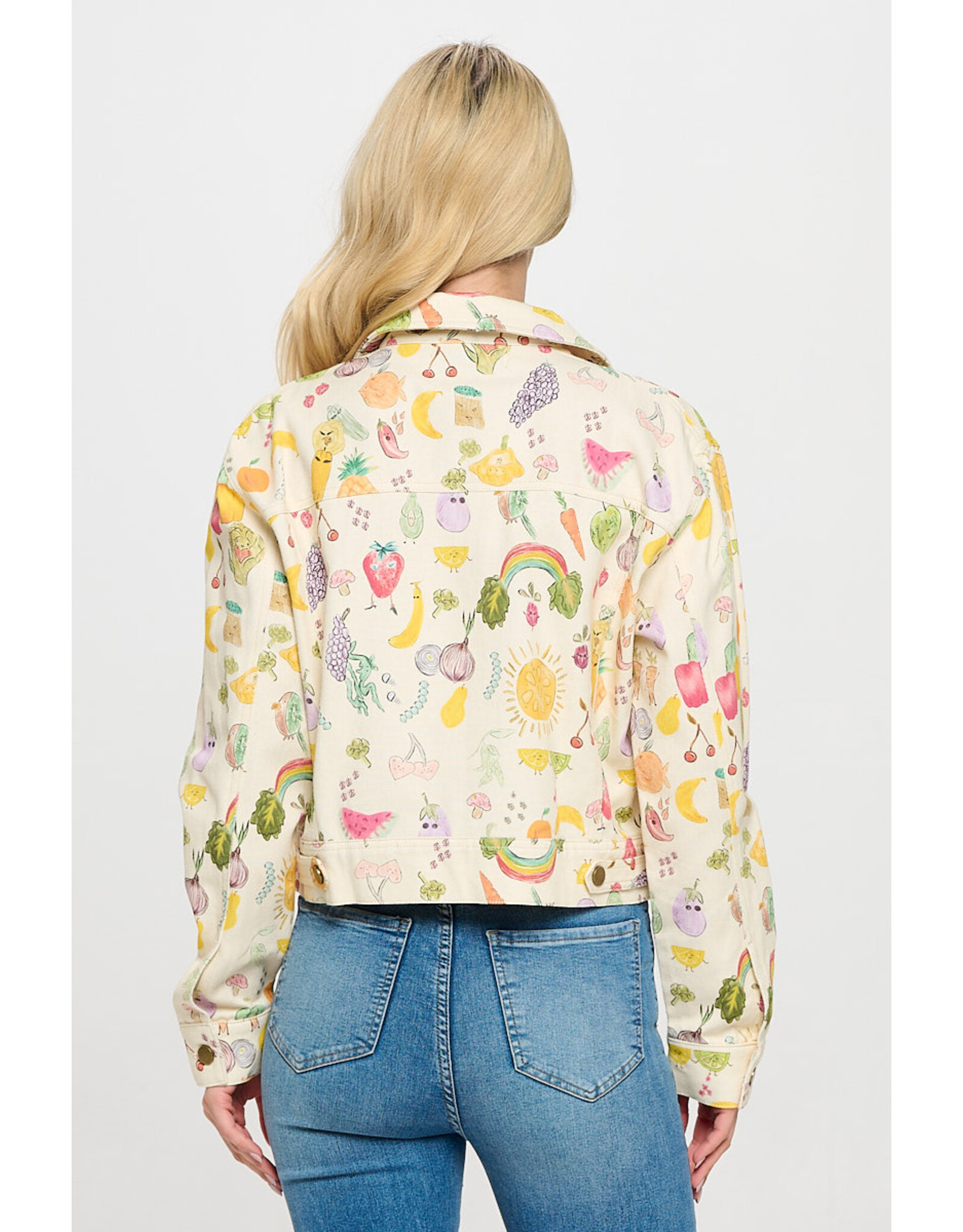 SM Wardrobe Fruit & Veggie Print Jacket