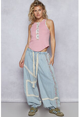 Pol Clothing Gauze Trim Embroidered Pants