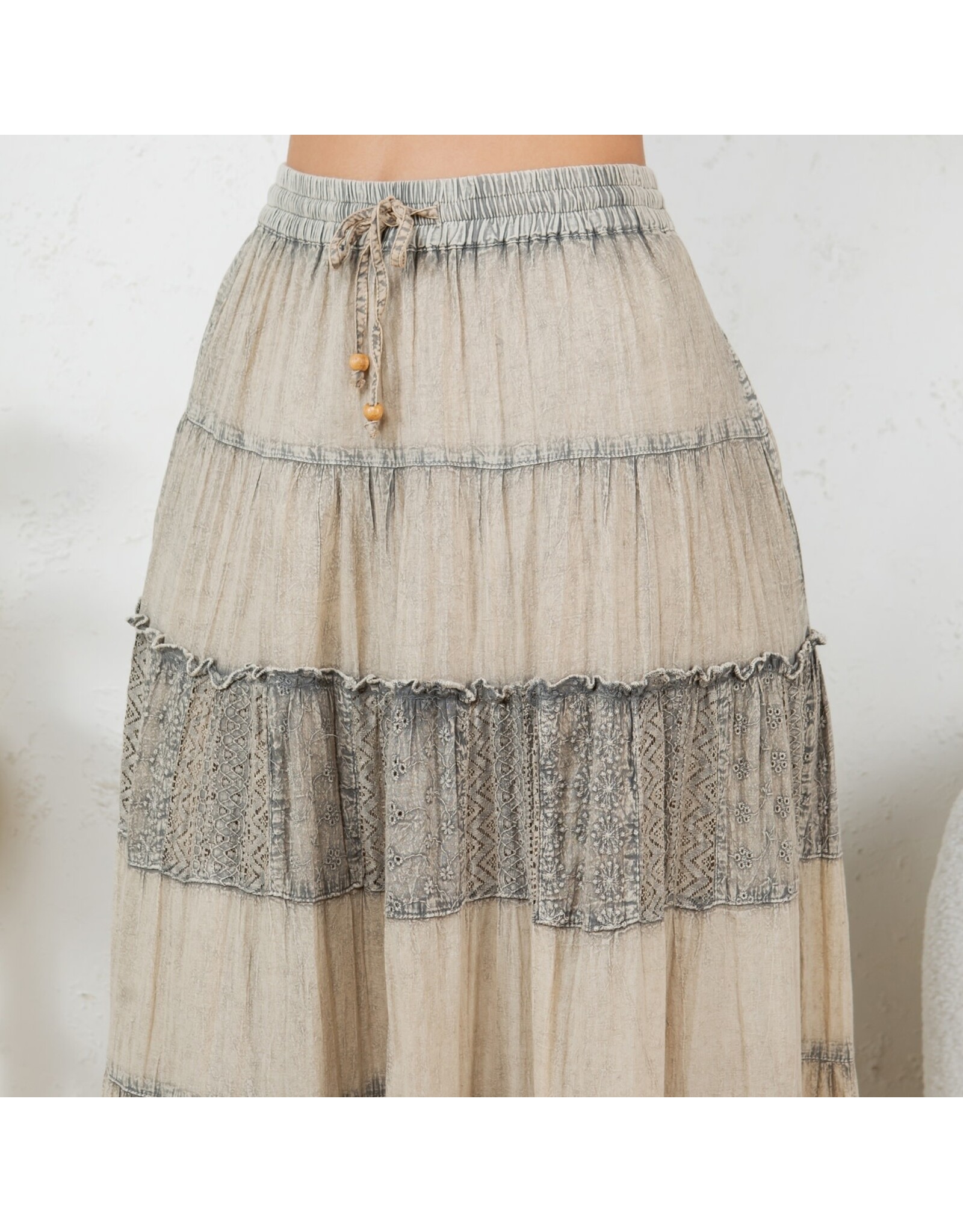 Young Threads 7 Tiered Crinkle Lace Skirt