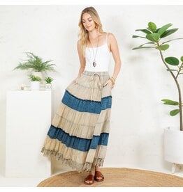 Young Threads Boho Patchwork Long Skirt