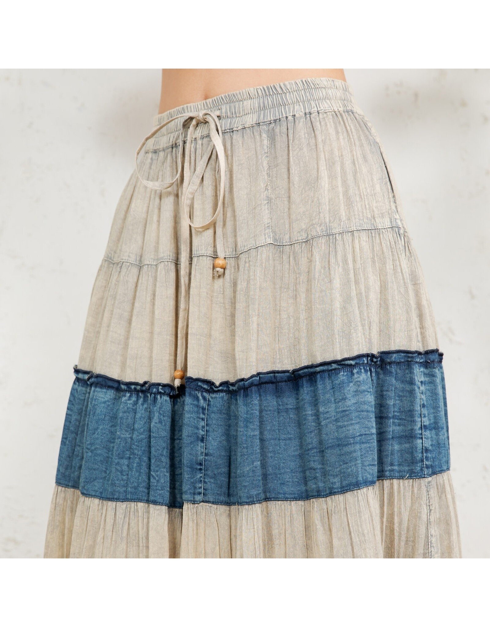 Young Threads Boho Patchwork Long Skirt