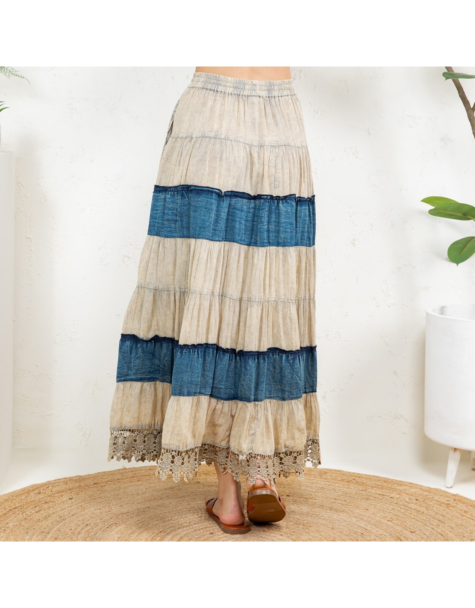 Young Threads Boho Patchwork Long Skirt