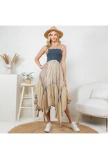 Young Threads Handkerchief Hem Midi Dress