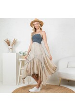 Young Threads Handkerchief Hem Midi Dress