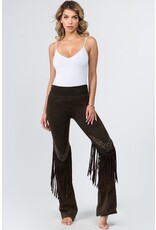 T Party Stone Design Fringe Detail Yoga Pants