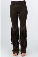 T Party Stone Design Fringe Detail Yoga Pants