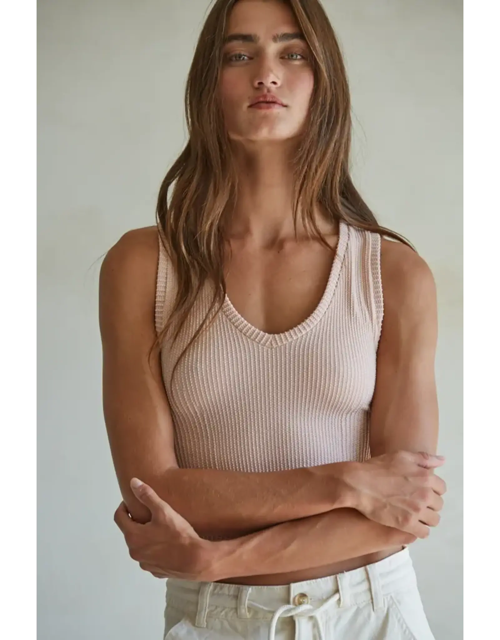By Together Ribbed V-Neck Tank