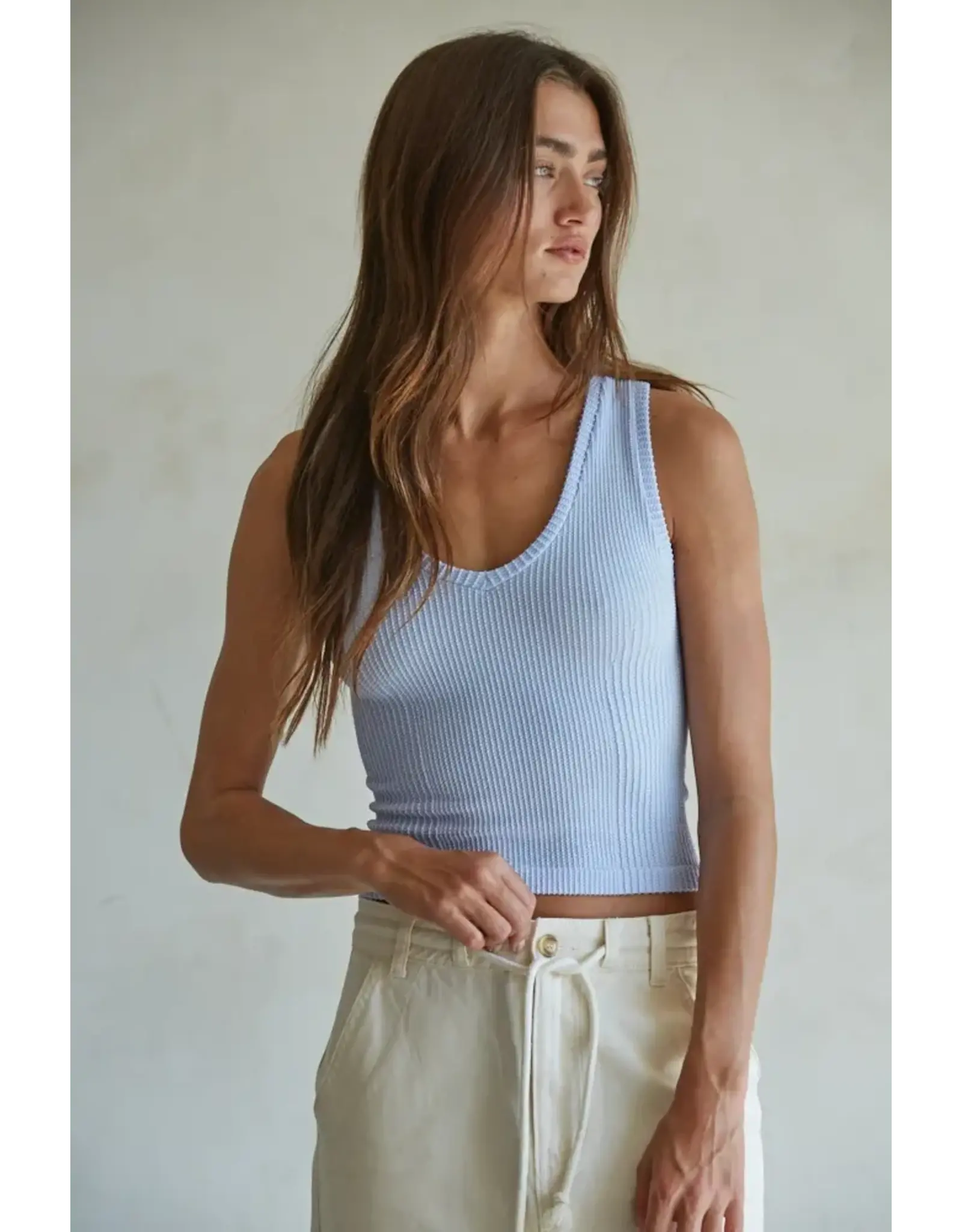 By Together Ribbed V-Neck Tank