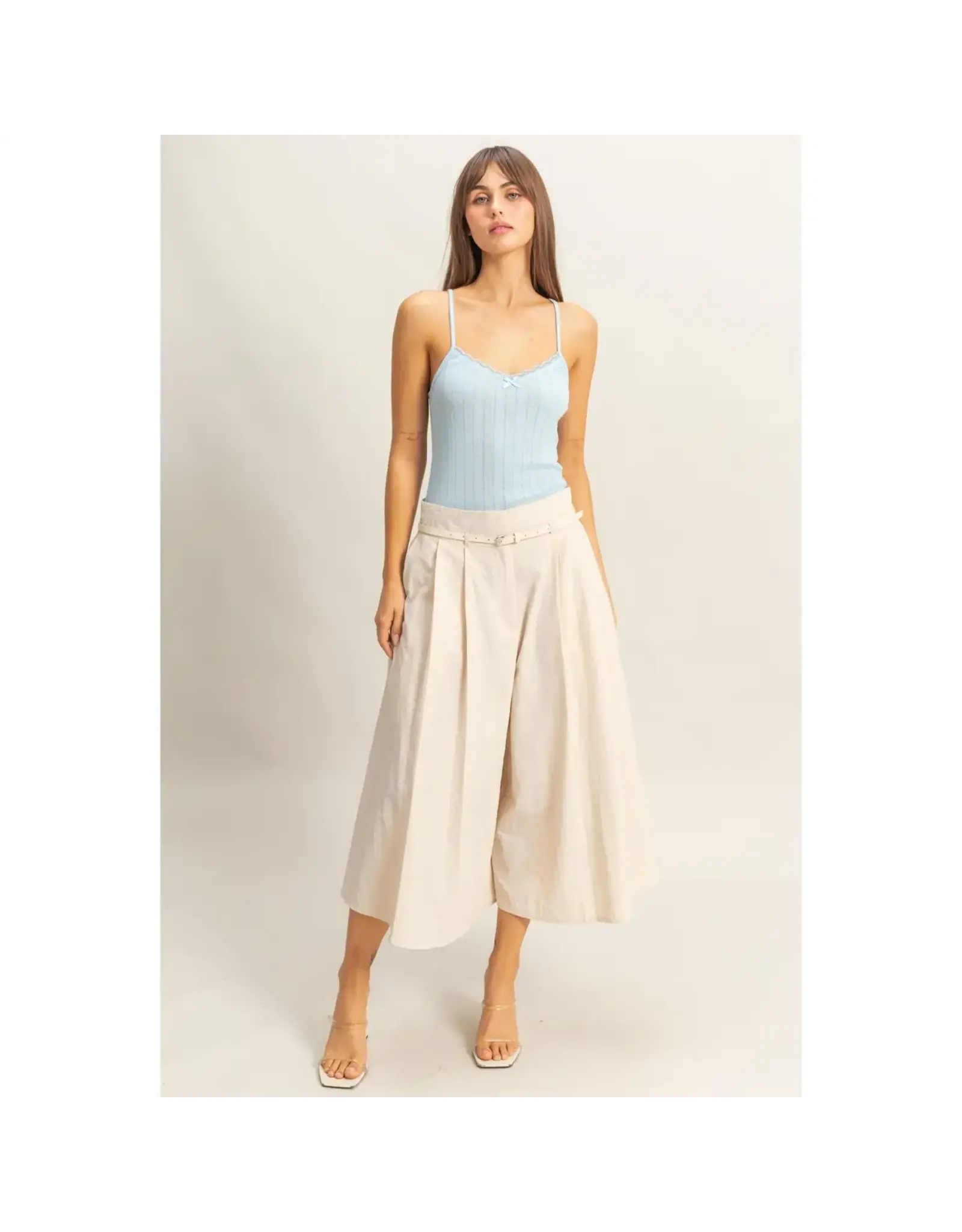 HYFIVE Picot Knit Snug Cami Top