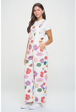 SM Wardrobe Watercolor Floral Print Overalls