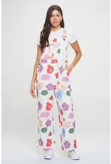 SM Wardrobe Watercolor Floral Print Overalls