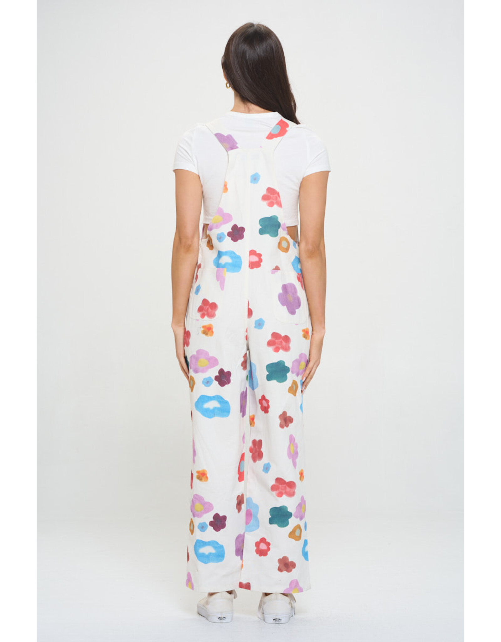SM Wardrobe Watercolor Floral Print Overalls