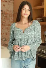 Angie L/S Floral Print Top