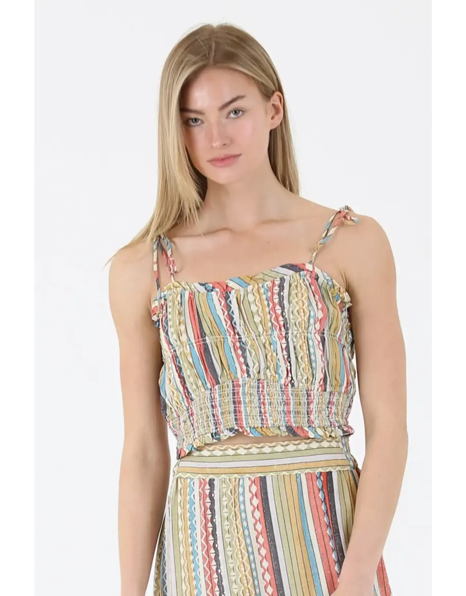 Angie Smocked Bodice Crop Top