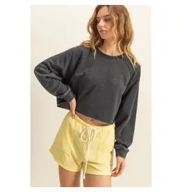 HYFIVE Mineral Wash Sweatshirt With Raw Hem
