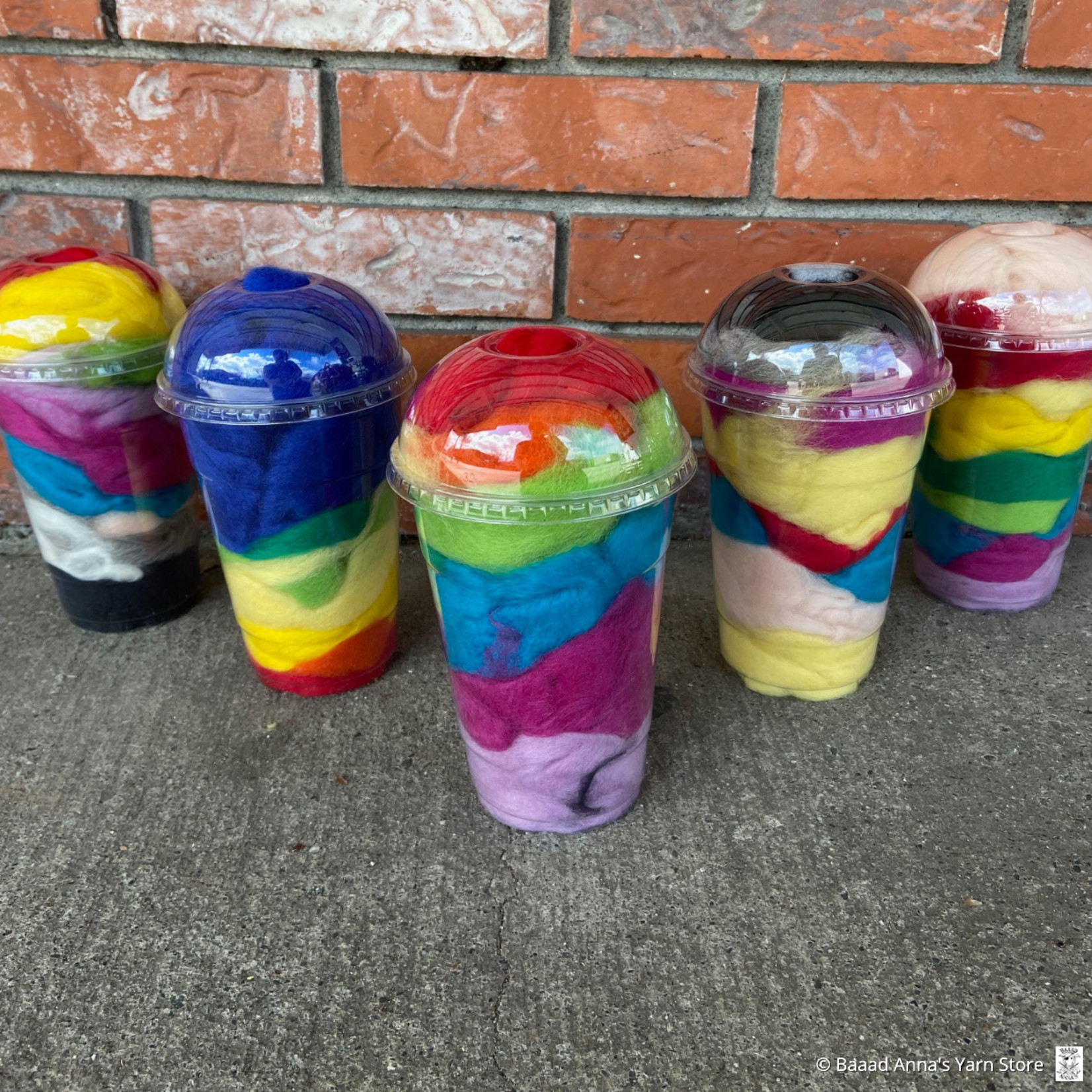 Baaad Anna's Yarn Store Corriedale Roving Cups