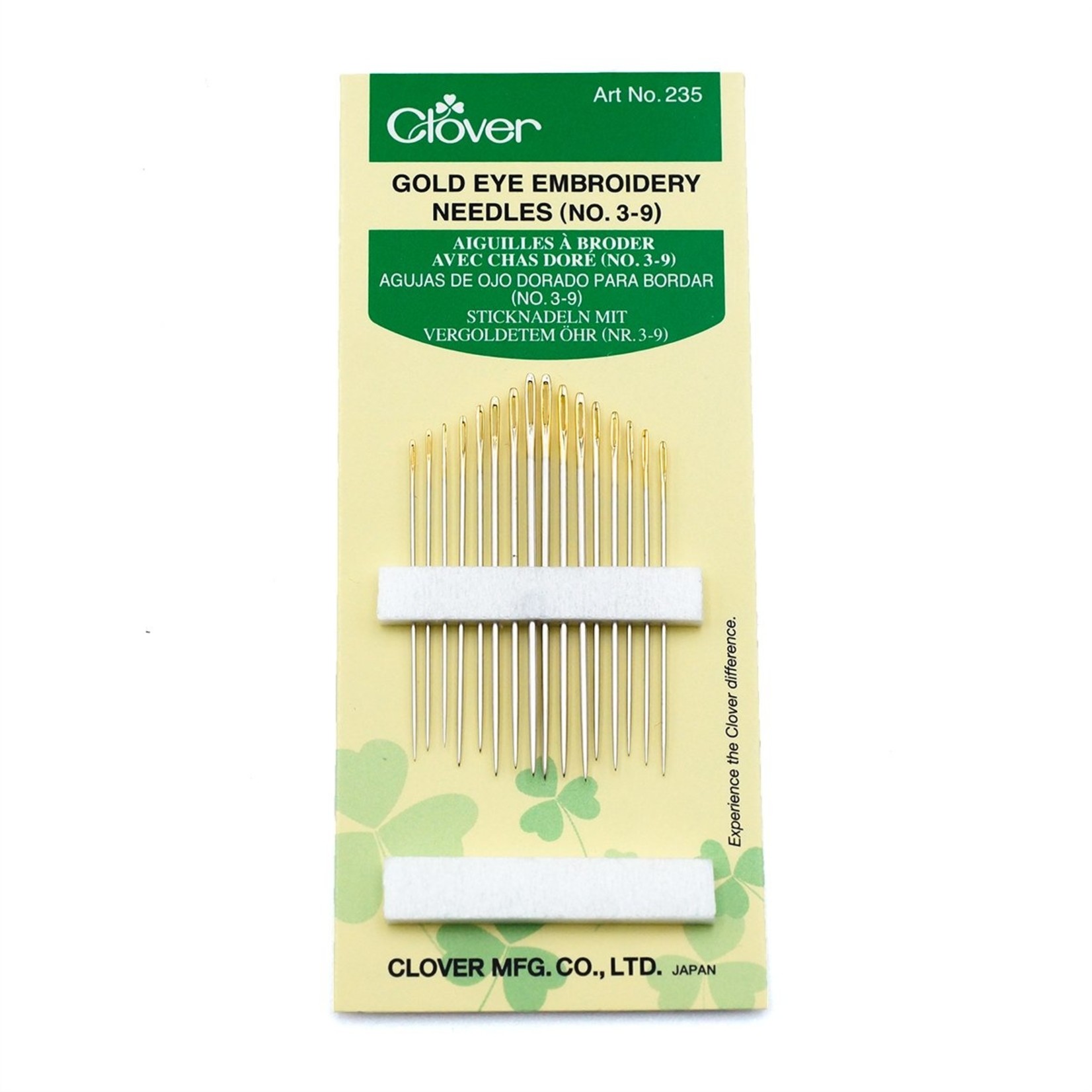 Clover Embroidery Sewing Needles No 3-9