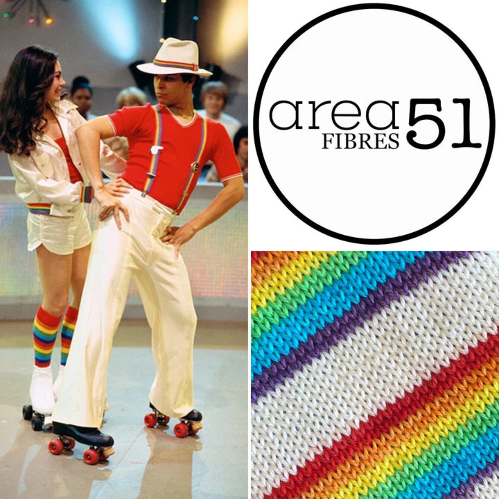 Area 51 Fibres Area 51 Fibres Self-Striping DK Roller Disco