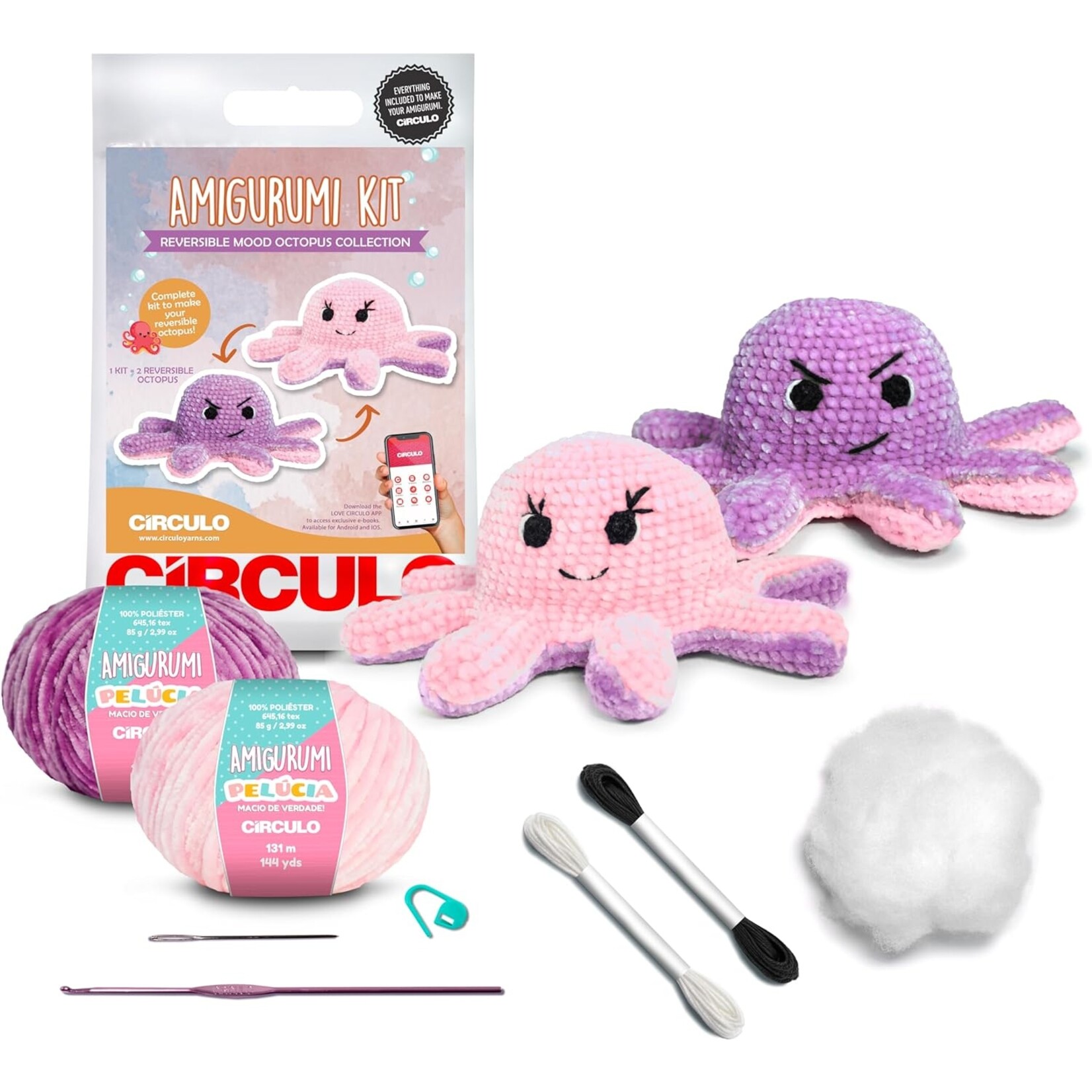 Circulo Circulo Amigurumi Kit: Reversible Octopus