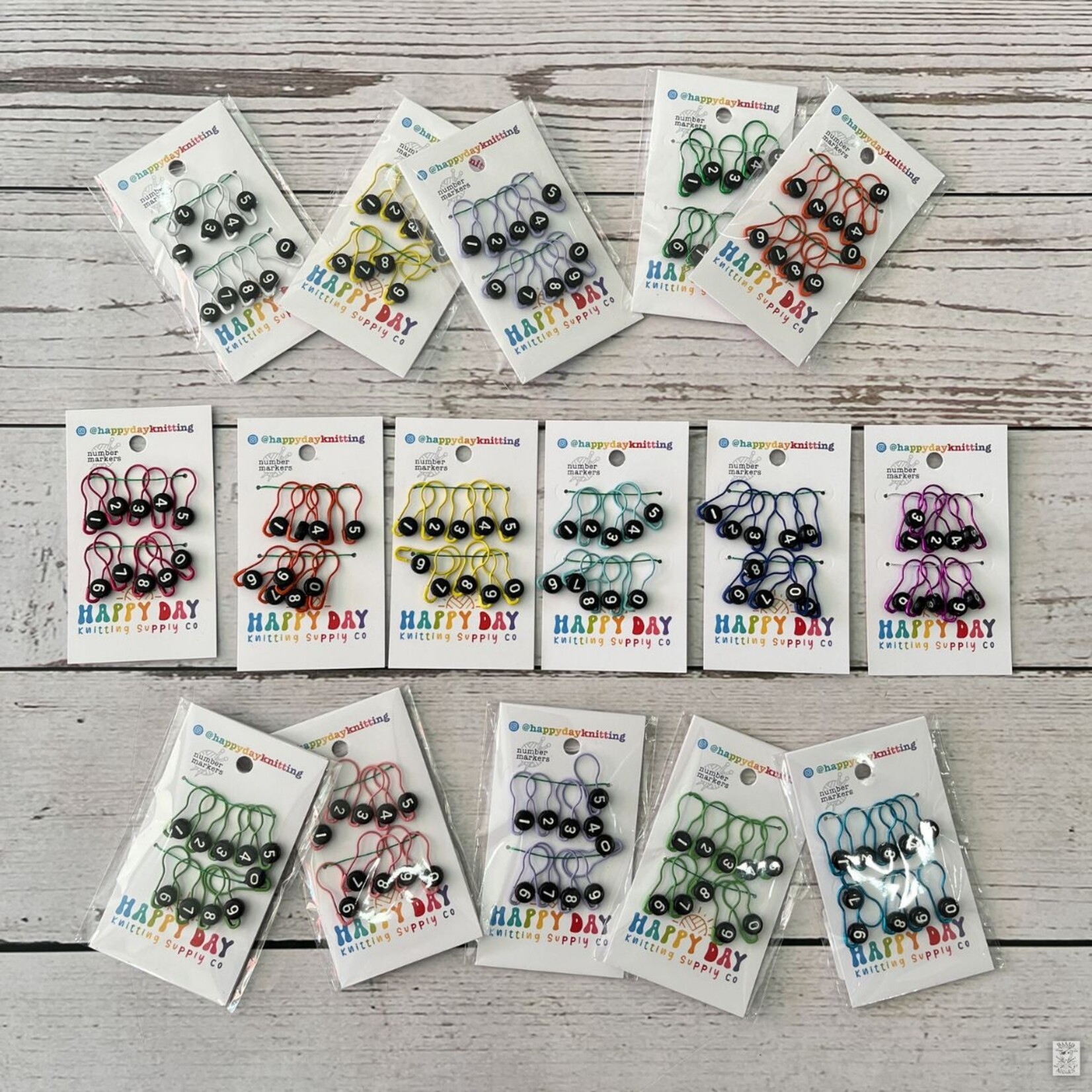 Happy Day Numbered Stitch Markers (10pk)