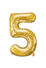 gold number 5 balloon