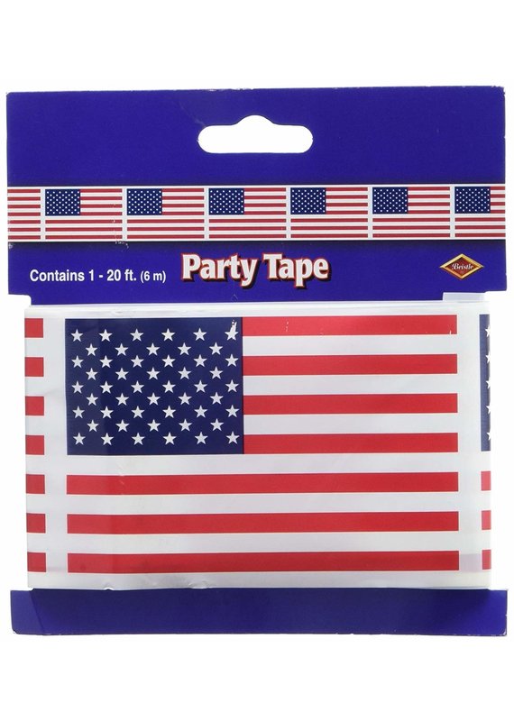 *****American Flag 20ft Plastic Party Tape
