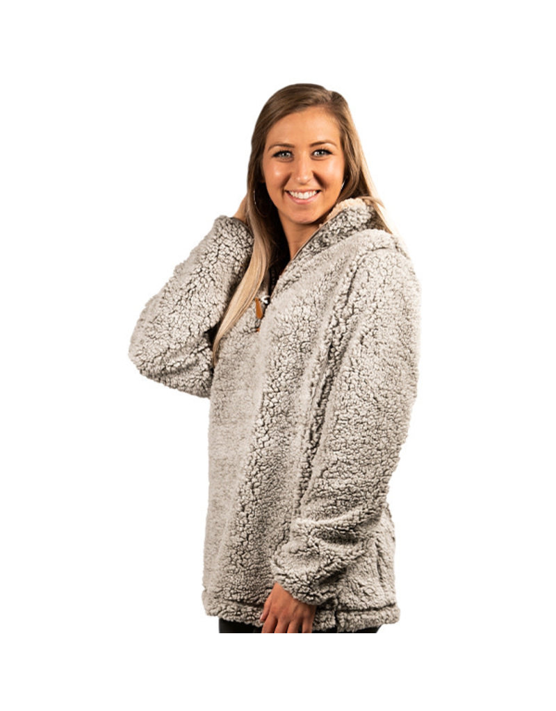 gray sherpa pullover