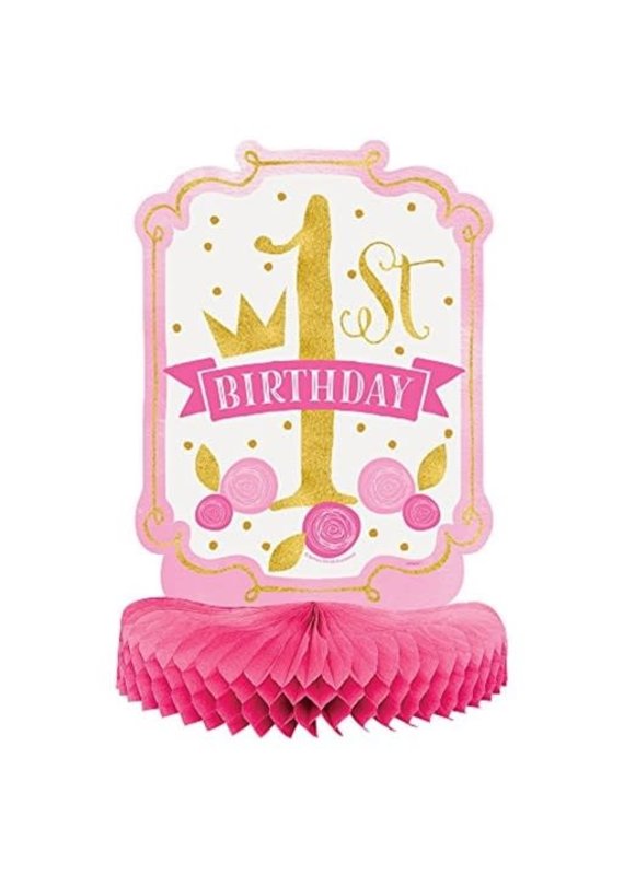 *****Pink & Gold First Birthday Honeycomb Centerpiece