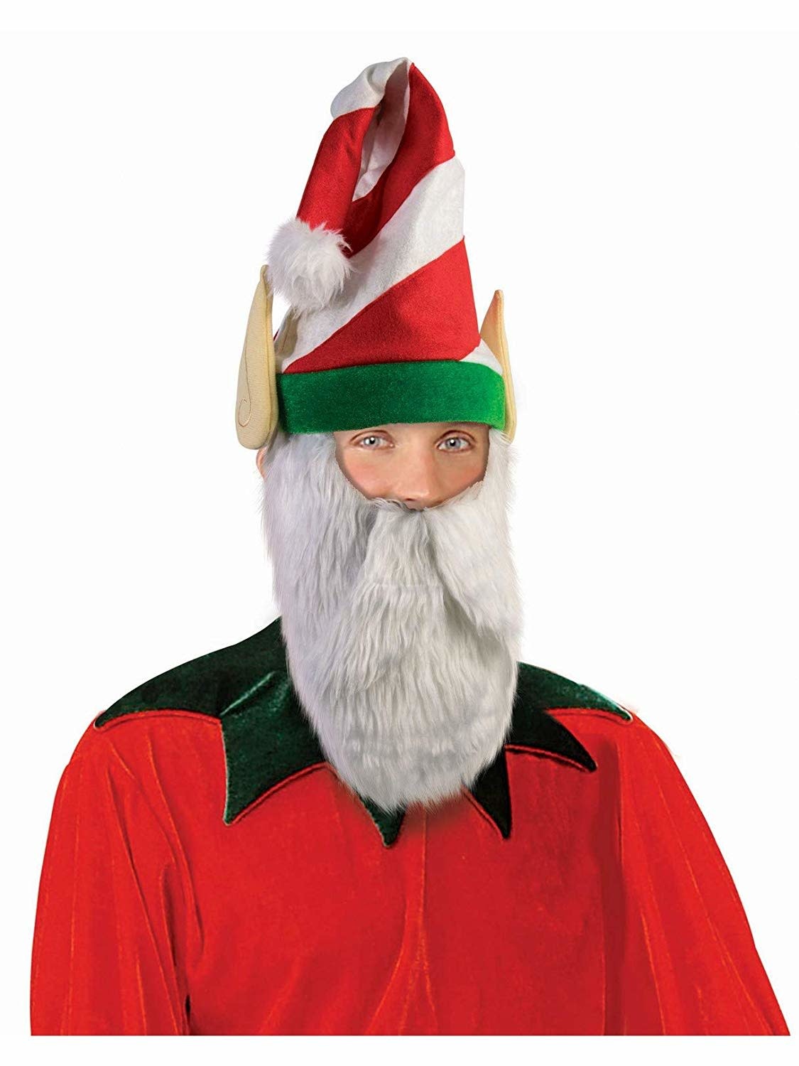 Striped Elf Hat with Beard - Amys Party 