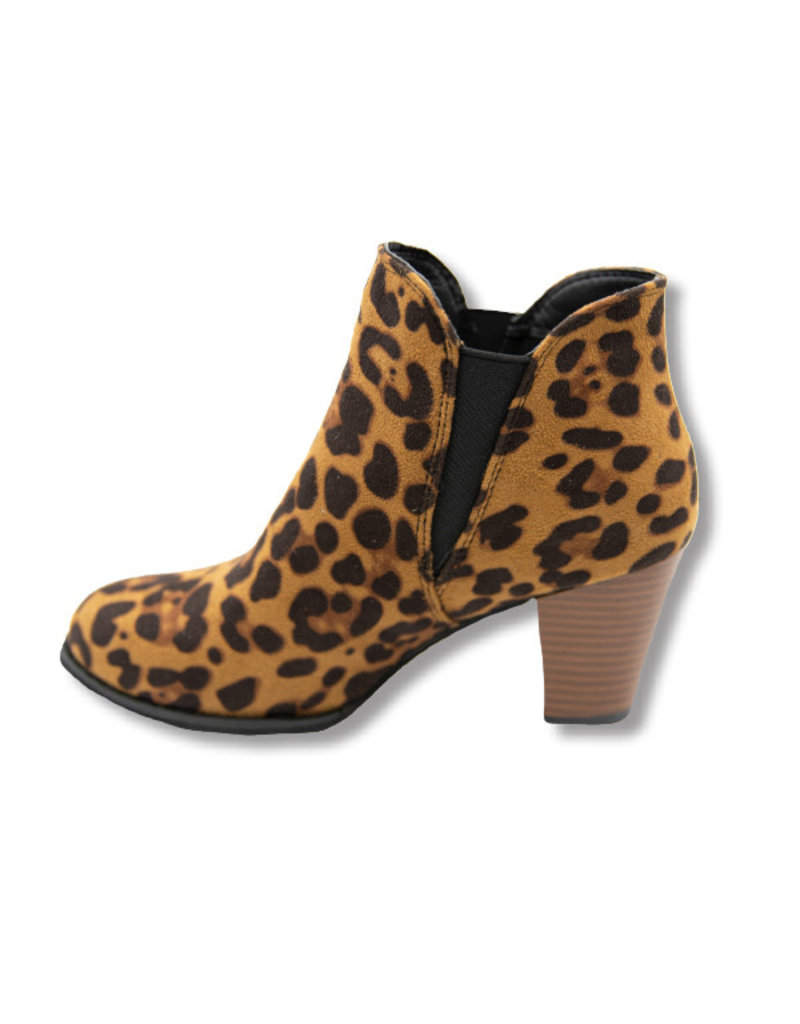 leopard bootie heels