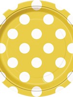 *****Yellow Polka Dot 7" Dessert Plates 8ct