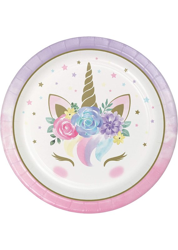 *****Unicorn Baby Sparkle 9" Plates 8ct
