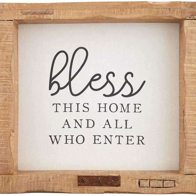 Bless This Home and All Who Enter Wood Sign+