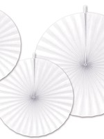 White Paper Fans Assorted Sizes 5ct+
