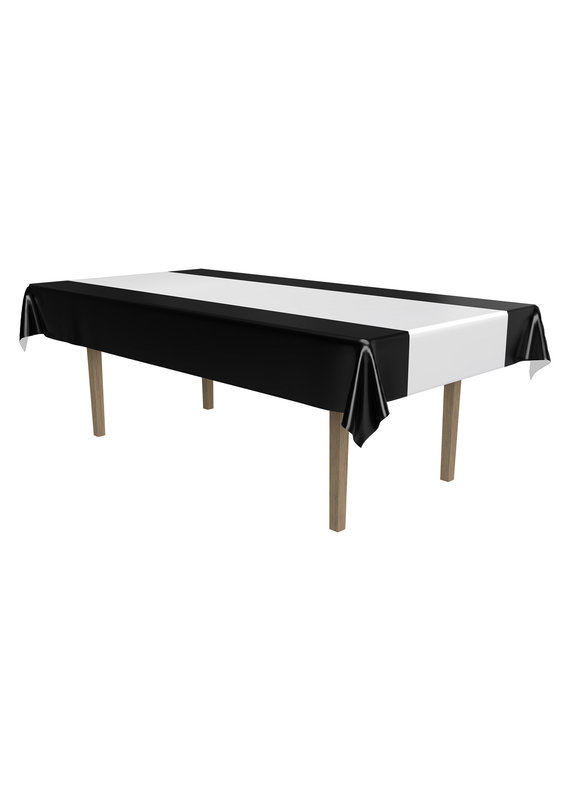 *****Black & Silver Plastic Tablecover