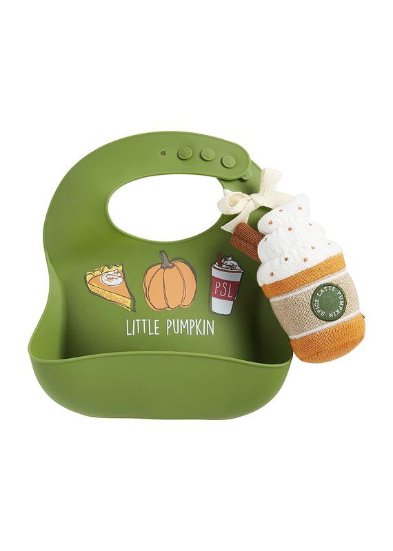 *****Little Pumpkin Bib & Rattle Set