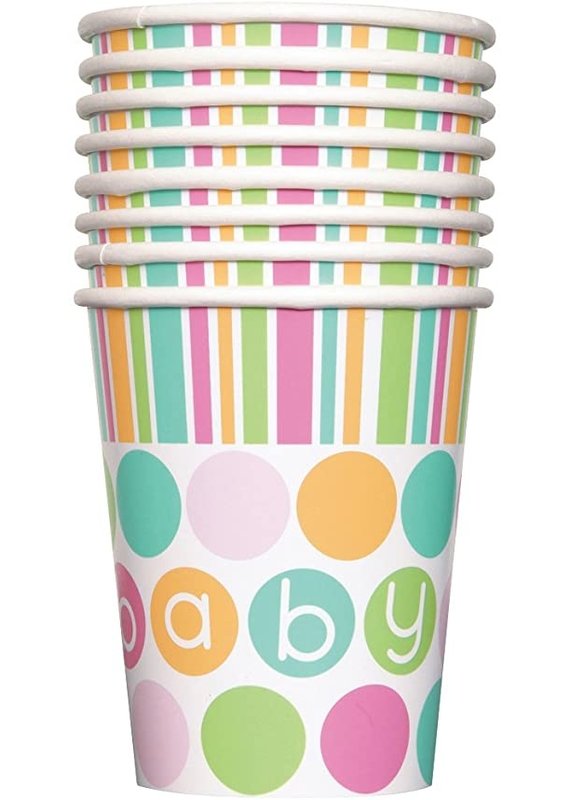 *****Pastel Baby Paper Cups 8ct