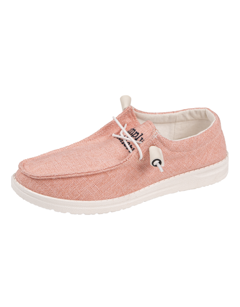 peach slip ons