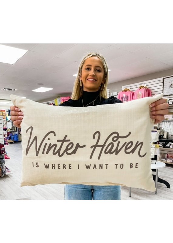 Little Birdie Little Birdie Winter Haven is Where I Want to Be Pillow +