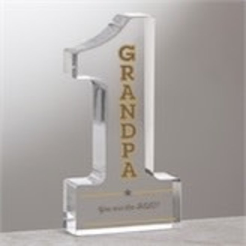 Personalization Mall #1 Grandpa Engraved Glass Keepsake+