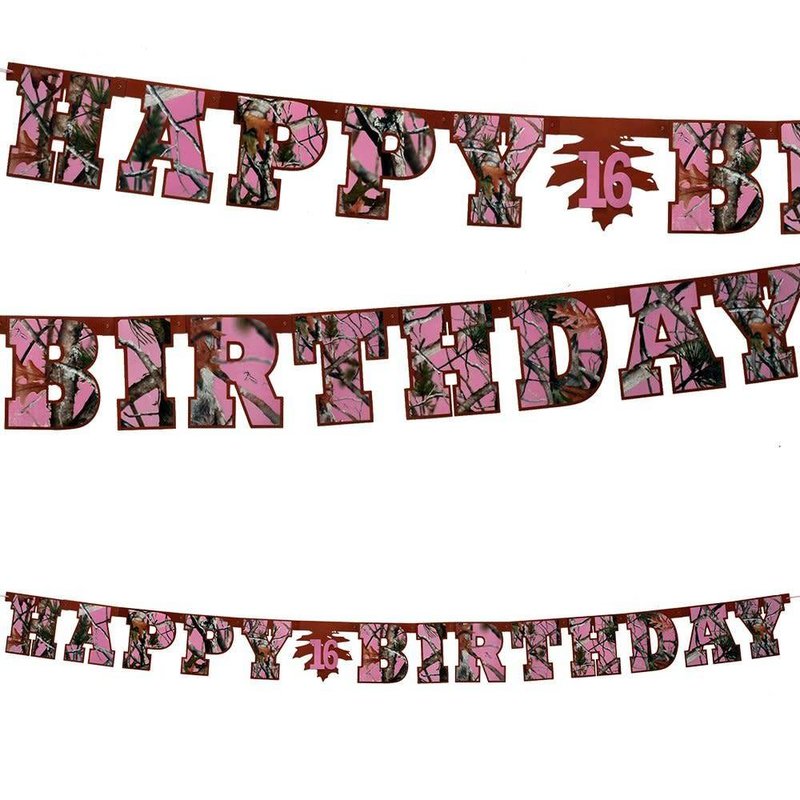 *****Pink Camo Birthday Banner