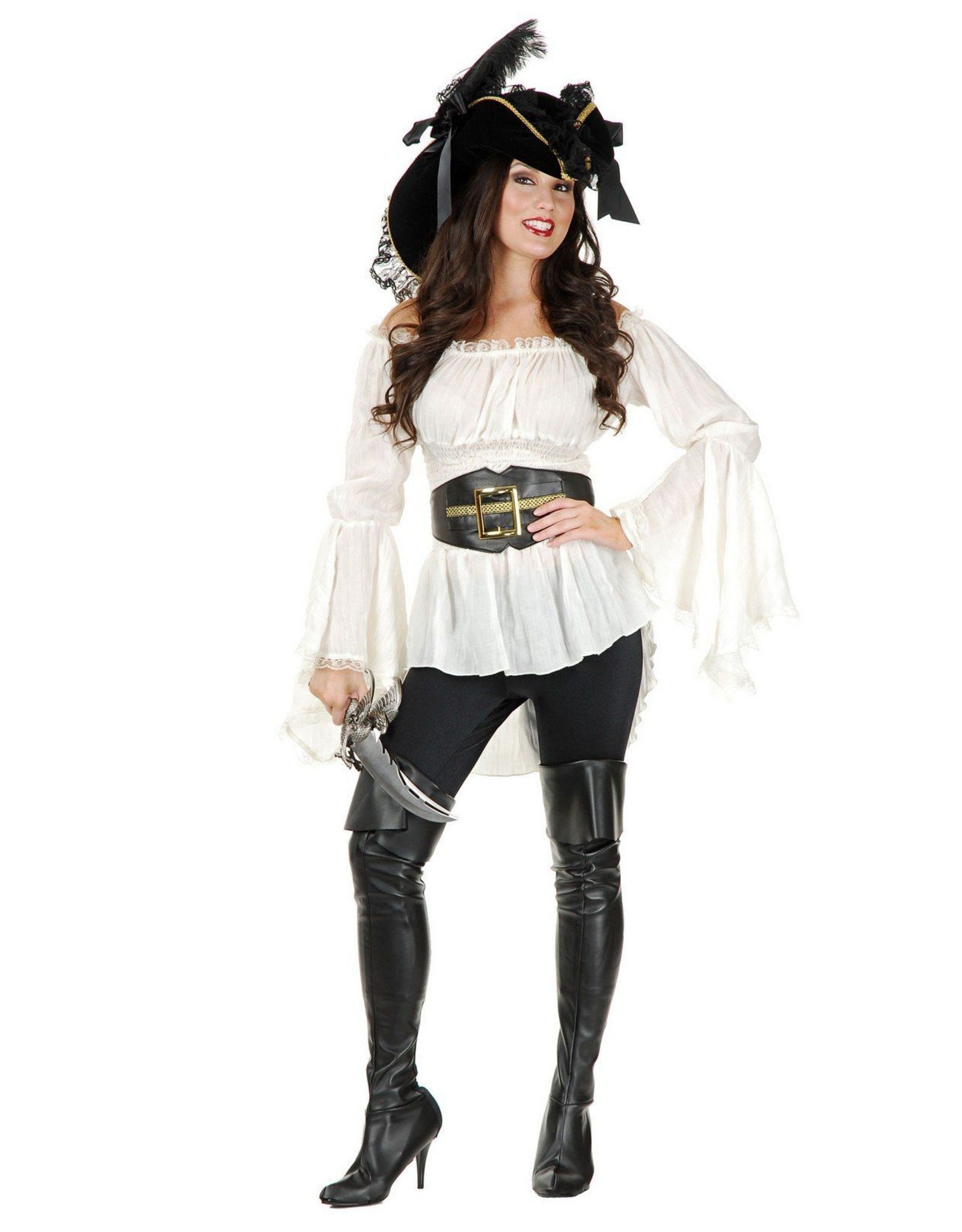 Thigh High Pirate Boots S/M - Black Cat 